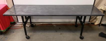 8 Ft. Southern Aluminum Powder Coated Swirl Folding Table, a Durable, Lightweight Rolling Banquet Table. 84"x30"x30"