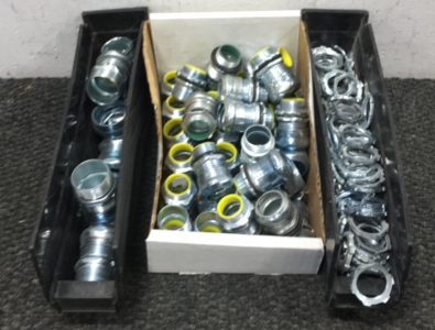 (2) Boxes of Conduit Connectors, (1) Box of Locknuts