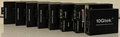 (8) Fiber Optic Media Converters