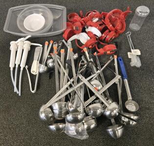 Collection of Kitchen Utensils And Accessories Including: Ladles, Syrup Jar Lids, & More