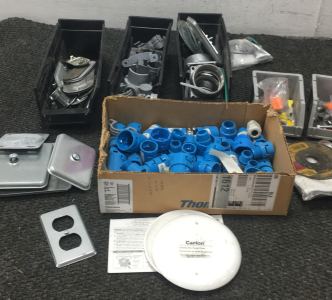 Assorted Electrical Supplies - Conduit Connectors, Face Plates, & More