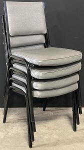 (4) Cushioned Stackable Conference Chairs | Grey & Black