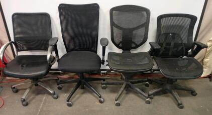 (4) Black Mesh Executive Office Rolling Chairs