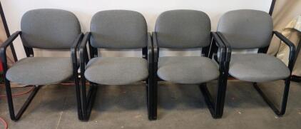 (4) Safco Cava Urth Sled Base Guest/Reception Chair. 32"x22"x20" Grey