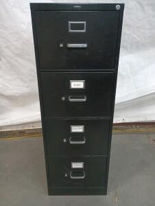 4 Drawer Black Metal Filing Cabinet Height=52" Width=18' Length=26 1/2"