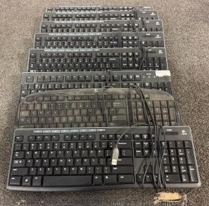 OFFICE SUPPLIES!! (11) Logitech Keyboards With USB Cords