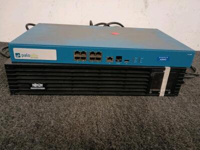 (2) Tripp-Lite SMART1500RMXL2Ua LCD Smart UPS, (2) Palo Alto Networks PA-500 firewall