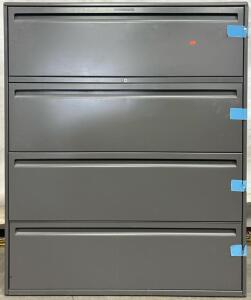 4-Drawer Grey Filing Cabinet | L42&rdquo; x W18&rdquo; x H51&rdquo;