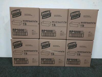 (6) Boxes Dixie RP1008 Kant Leek Polycoated 4-7/10&rdquo; x 1-3/5&rdquo; x 6-1/4&rdquo; Paper Food Trays | Red Plaid (1000 Per Box, 6000 Total)