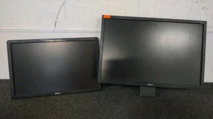 (1) Acer V223W 22" LCD Monitor & (1) Dell P1913t 19" LCD Monitor, VGA/DVI Ports, Serial CN-0PVGRC-74445-43T-S15U