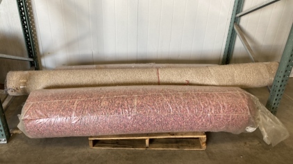 Two rolls Carpet padding and (1) small roll of carpet