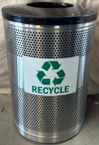 Stadium Series 55-Gallon Perforated Recycling Receptacle H 3&rsquo; W 2&rsquo; 1&rdquo; L 2&rsquo; 1&rdquo;
