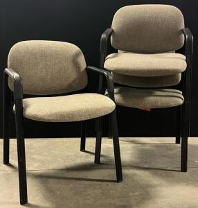 (3) Cushioned Conference Chairs | Grey & Black
