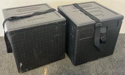 (2) Cambro Foam Insulated Food Carriers W/ Straps | 16&rdquo;x16&rdquo;x16&rdquo;
