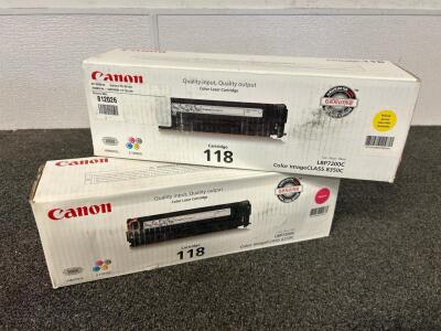 (2) Canon Color Laser Cartridges (Magenta and Yellow) #118