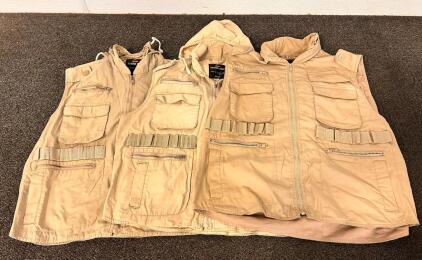 (3) Rothco Ranger Vests- (2) Medium and (1) Large