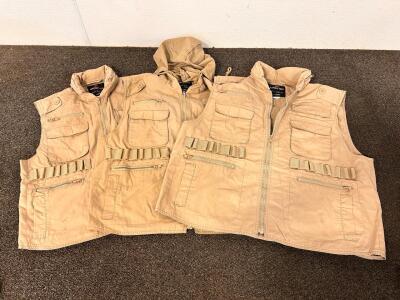 (3) Rothco Ranger Vests- (1) Medium, (1) Large, and (1) XL