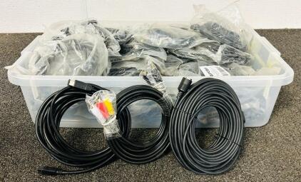 Bulk Lot Of Cables: Bescor RE-50 Remote Extension Cable, TRS Stereo Audio Male Plug To 3 RCA Male Composite Adapter Cables , And FireWire Cables
