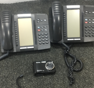 (2) Mitel Office Phones, (1) Kodak Pixpro Camera