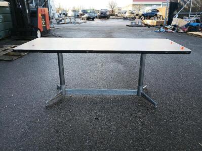 Office Desk With Metal Legs and Laminate Top Height=29 Width=72" Length=29 1/2"