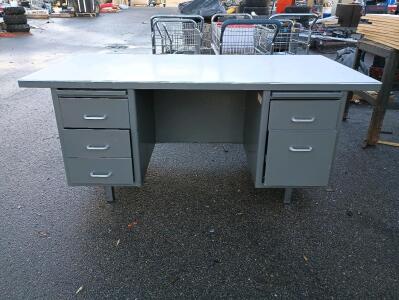 5 Drawer Metal Office Desk With Laminate Top Height=29" Width=70" Length=36*