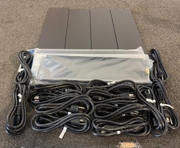 (6) Middle Atlantic PBL-3 3U Flanged Aluminum Blank Panels And (16) Power Cords