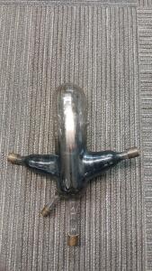 Geissler Tube, Glass, Metal Cap Electrodes, Late 19th Century