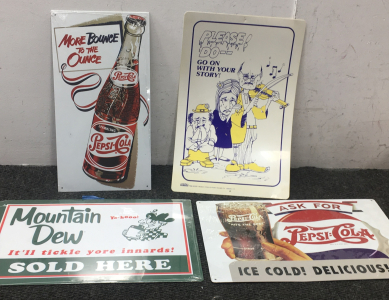 (4) Metal Advertising Signs