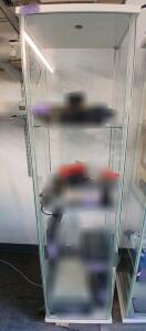 4-Tier Glass Display Case - 16"L x14"W x64"H