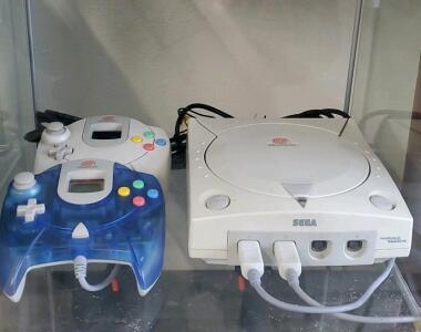 Sega Dreamcast Video Game Console And Two Controllers