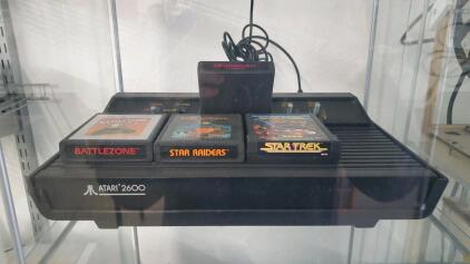 Atari 2600 Home Video Game Console With 4 Games Battlezone, Star Raiders, Star Trek, and Swordquest