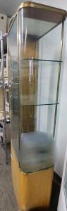 3-Tier Glass And Wooden Display Case - 12"L x20"W x67"H