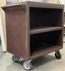 Brown Plastic Utility Cart W/ Wheels | L30&rdquo; x W20&rdquo; x H 35&rdquo;