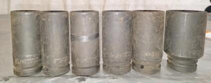 (6) 3/4" Drive Impact Sockets
