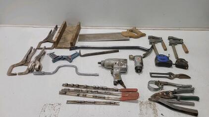 Assorted Hand and Power Tools, Kobalt, CP Tools, Durall, Tape Measure, Air Wrench