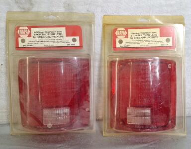 (1) Right Hand - NAPA Original Equipment Type Stop/Tail/Turn Lens for Chev./GMC Pickups & (1) Left Hand - NAPA Original Equipment Type Stop/Tail/Turn Lens for Chev./GMC Pickups.