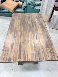 Rectangular Wooden Table, Trestle Base, Approx. 72x36x30 Inches