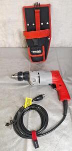 (1) Milwaukee 3/8" Electric Hammer Drill & (1) Husky Drill Holster