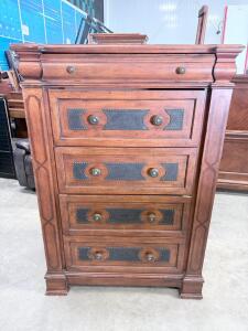 Ashley Furniture Chest of Drawers, Model B493-46, Cherry Finish, 5 Drawers