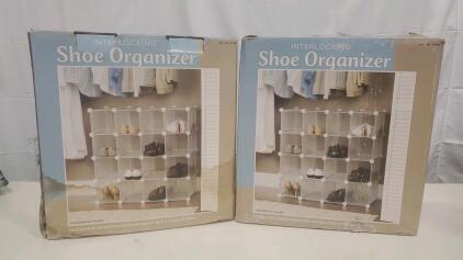 (2) Interlocking Shoe Organizers