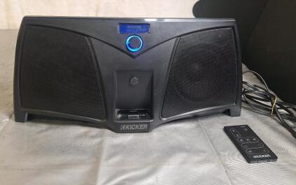 (1) Kicker iK501 Portable Stereo W/ AC Adapter & Remote