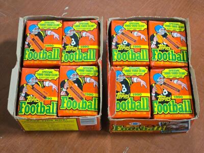 (2) Full Player Card Pack Boxes - 1990 Topps NFL