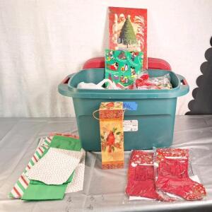 (1) Box Of Assorted Gift Bags, Boxes & Bows, Tags & More