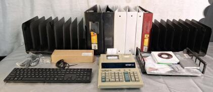 (1) Victor Printing Calculator & Assorted Office Supplies