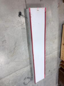 Lighted Sign Box, 72" Length, White with Red Trim, 120V Power