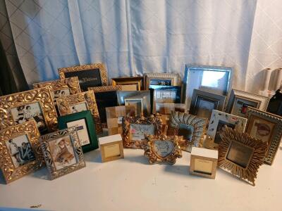 (25) Assorted Gold-Colored 3x2-8x10 Picture Frames