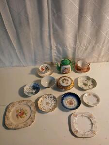 (1) Vintage Limoges Procelain Trinket Box (1) Vintage Queen's Lace Teacup & More