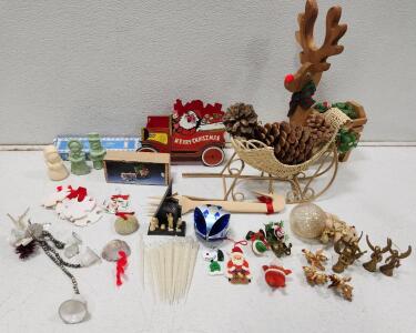 Assorted Holiday Ornaments And Decor
