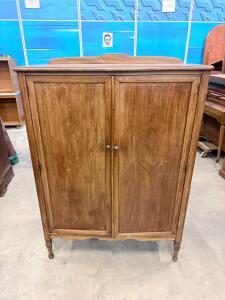 Vintage Wood Wardrobe Cabinet, 2 Doors, 4 Drawers, Traditional Style