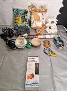 (1) Aqueon 50W Submersible Aquarium Heater & Assorted Supplies